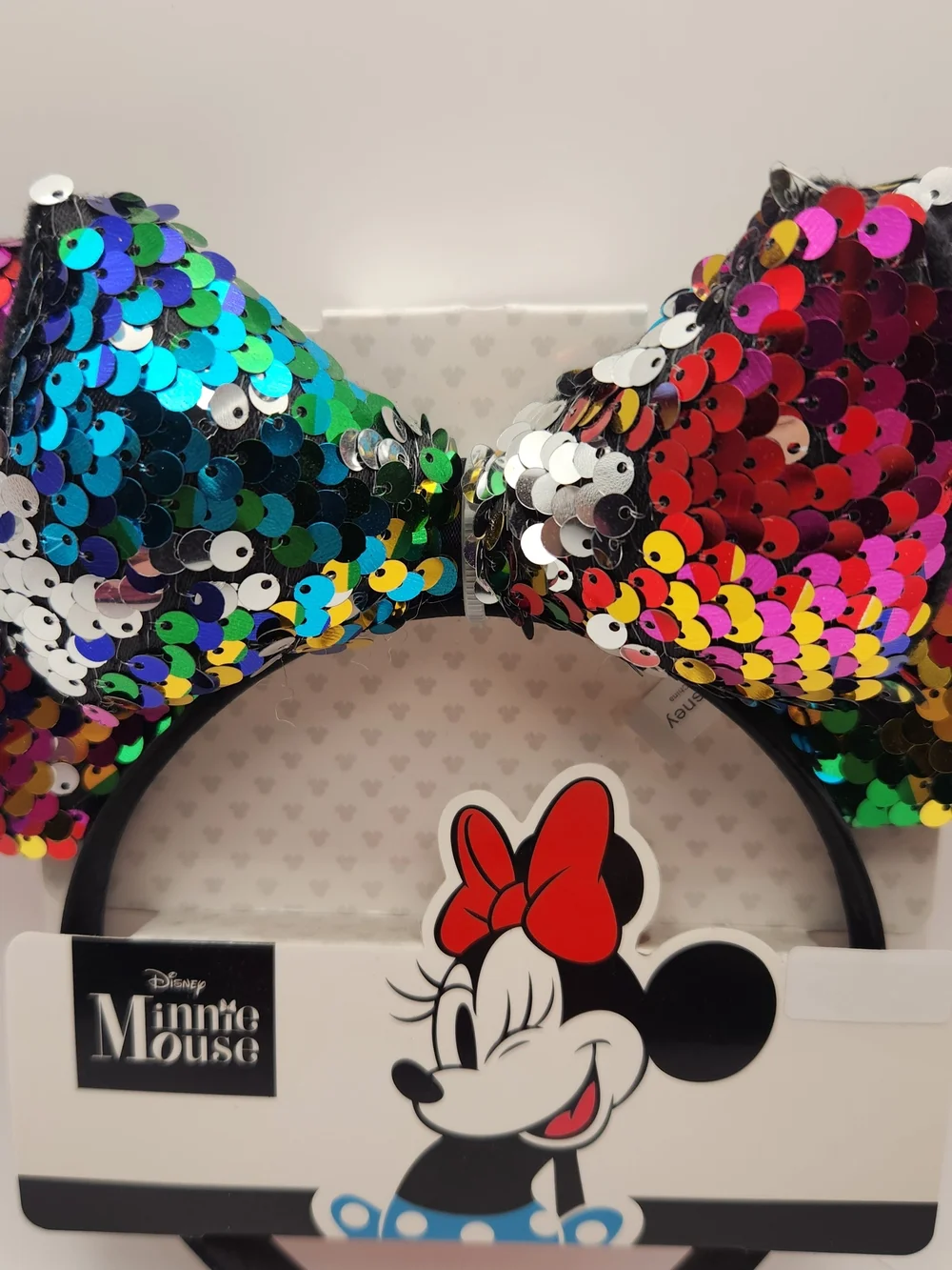 Disney Minnie Mouse Multicolor Sequin Bow Headband